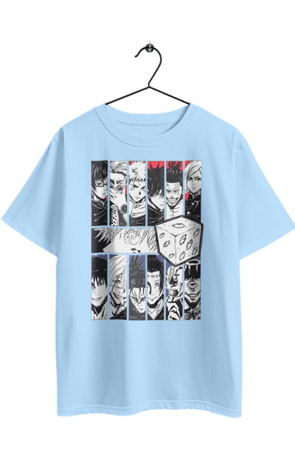 Футболка оверсайз з принтом "Магічна битва". Anime, gojo, jujutsu kaisen, manga, аніме, годжо, магічна битва, манга, містика, темне фентезі. 2070702