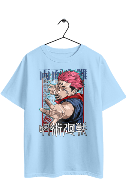 Футболка оверсайз з принтом "Магічна битва Сукуна". Anime, jujutsu kaisen, manga, sukuna, аніме, магічна битва, манга, містика, сукуна, темне фентезі. 2070702