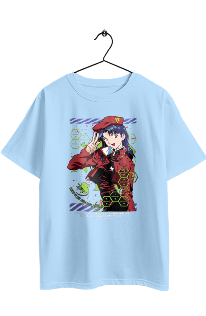 Футболка оверсайз з принтом "Євангеліон Місато". Misato, neon genesis evangelion, аніме, єва, євангеліон, манга, місато, місато кацурагі, синдзі, янгол. 2070702