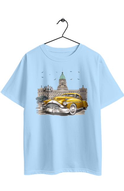 Oversized t-shirt with prints Car and modern architecture. Architecture, car, modern. 2070702