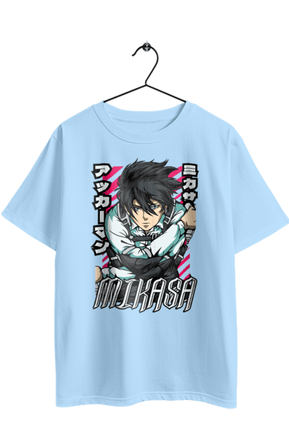 Oversized t-shirt with prints Attack on Titan Mikasa Ackerman. Action film, anime, attack on titan, manga, mikasa, mikasa ackerman, post-apocalyptic. 2070702