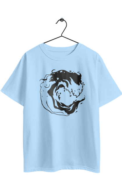 Футболка оверсайз з принтом "Дівчина хвиля". Дівчина, море, хвиля. 2070702