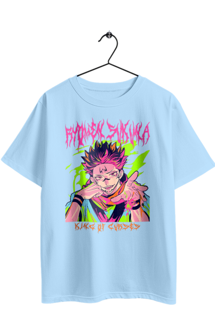 Футболка оверсайз з принтом "Магічна битва Сукуна". Anime, jujutsu kaisen, manga, sukuna, аніме, магічна битва, манга, містика, сукуна, темне фентезі. 2070702