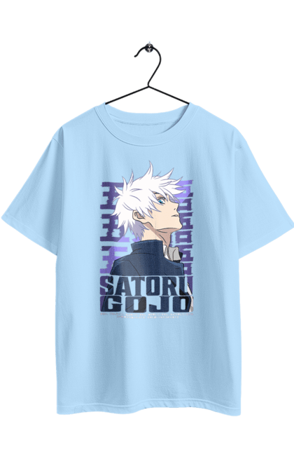 Футболка оверсайз з принтом "Магічна битва Годжо". Anime, gojo, jujutsu kaisen, manga, аніме, годжо, магічна битва, манга, містика, темне фентезі. 2070702
