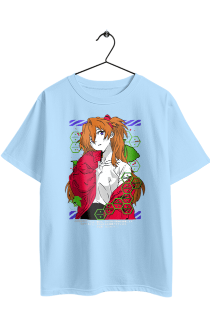 Футболка оверсайз з принтом "Євангеліон Аска". Asuka, аніме, аска, аска ленглі сорью, єва, єва 02, євангеліон, манга, меха, синдзі. 2070702