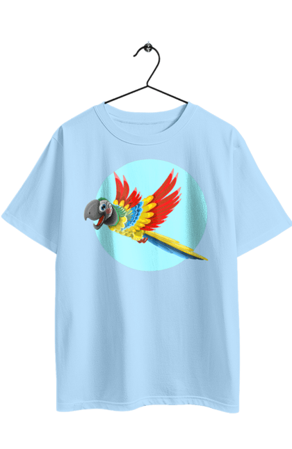 Oversized t-shirt with prints Parrot. Cockatoo, colored parrot, colorful parrot, flying parrot, parrot. 2070702