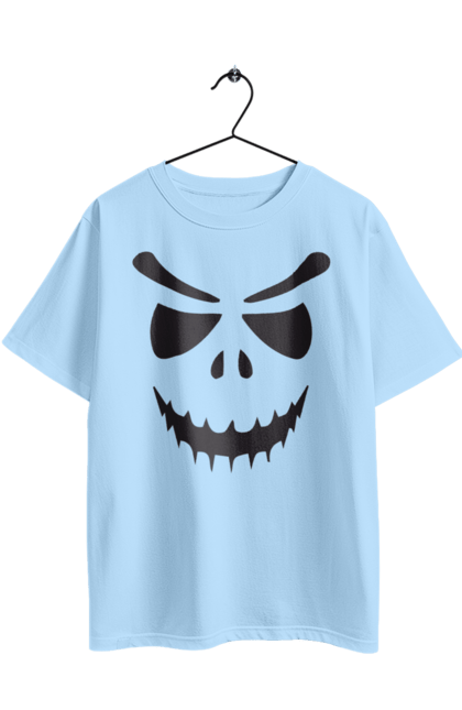 Oversized t-shirt with prints Halloween pumpkin face. Costume, halloween, holiday, october, october 31, pumpkin, scary, sweets, trick or treat. 2070702