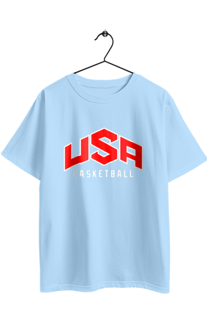 Oversized t-shirt with prints USA Basketball. Basketball, sport, sports team, team, usa, usa basketball. 2070702