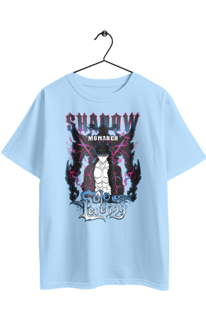 Oversized t-shirt with prints Solo Leveling. Anime, manga, solo leveling, sung jinwoo. 2070702