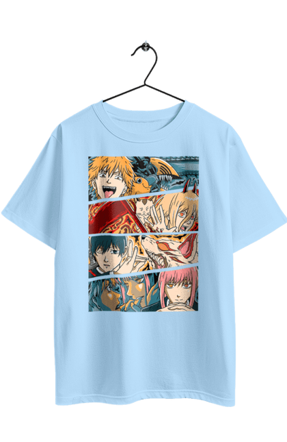 Футболка оверсайз з принтом "Людина Бензопила". Anime, chainsaw man, denji, manga, pochita, аніме, денджі, людина-бензопила, манга, почіта. 2070702