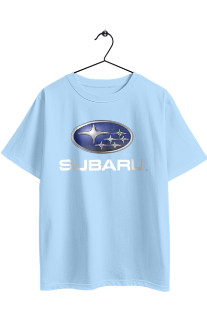 Футболка оверсайз с принтом Subaru. Авто, логотип, машина, субару. 2070702