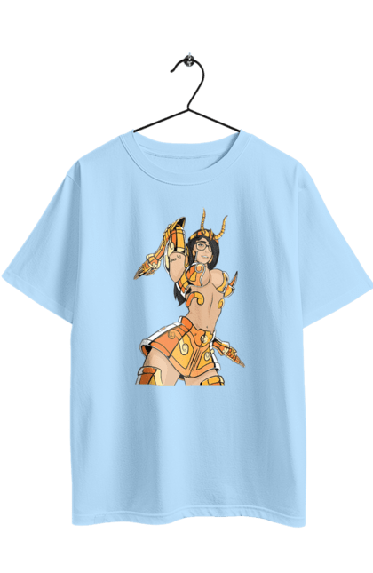 Футболка оверсайз с принтом Девушка скорпион. Броня, девушка, золото, очки, скорпион. 2070702