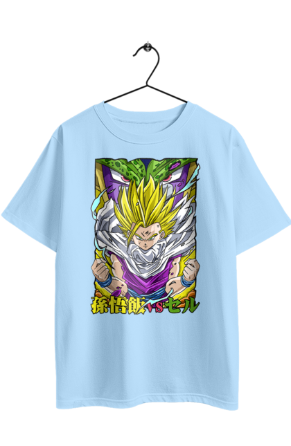 Oversized t-shirt with prints Dragon Ball Gohan. Anime, dragon ball, gohan, goku, manga, tv series, vegeta. 2070702