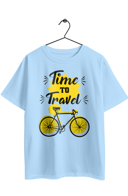 Oversized t-shirt with prints Travel Time, Bicycle. Bicycle, time, travel. 2070702