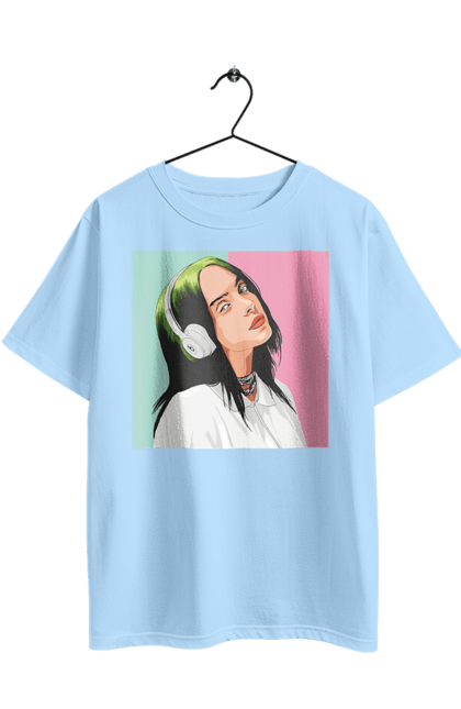 Футболка оверсайз з принтом "Billie Eilish". Активістка, біллі айліш, мизукант, права, співачка, тварини. 2070702