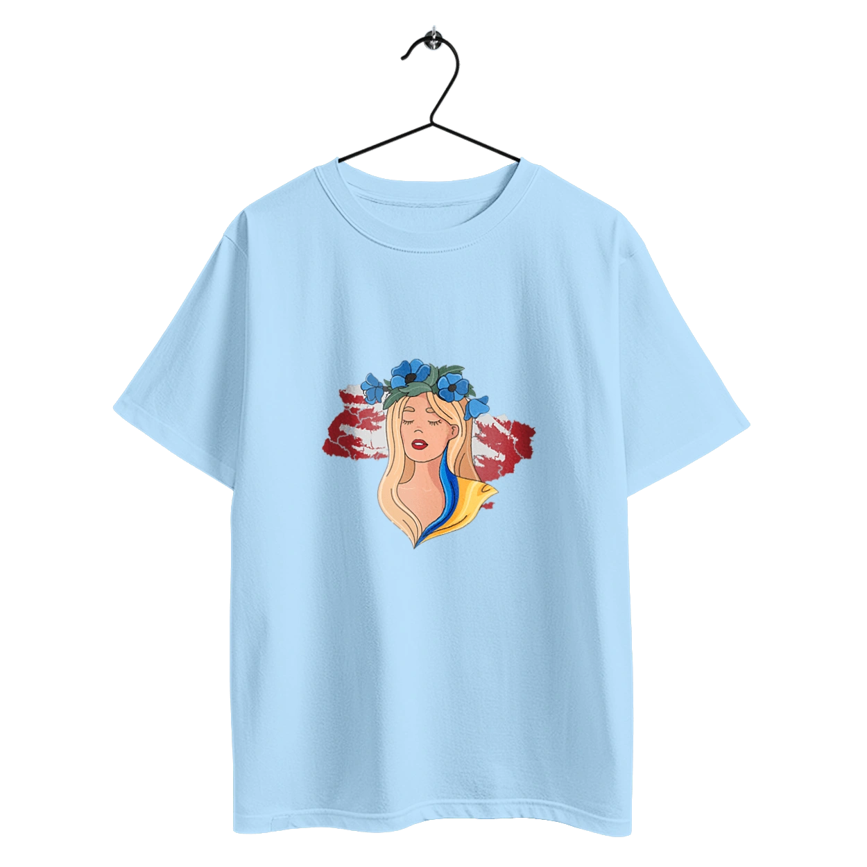 Girl on the map of Ukraine