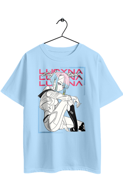 Футболка оверсайз з принтом "Кіберпанк: Ті, що біжать по краю Люсі". Cd проект, cyberpunk, edgerunners, lucy, netflix, аніме, відеогра, гра, кіберпанк, люсі. 2070702