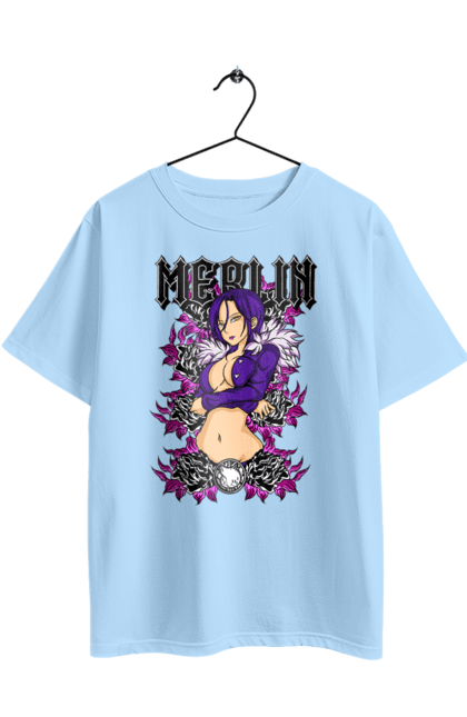 Футболка оверсайз з принтом "Сім Смертних Гріхів Мерлін". Seven deadly sins, аніме, комедія, манга, мерлін, пригоди, сім смертних гріхів, фентезі. 2070702