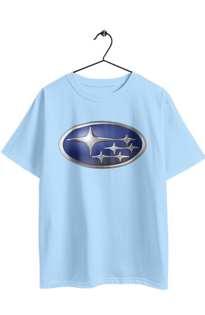 Футболка оверсайз с принтом Subaru. Авто, логотип, машина, субару. 2070702