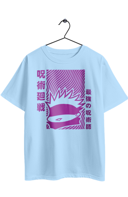 Футболка оверсайз з принтом "Магічна битва Годжо". Anime, gojo, jujutsu kaisen, manga, аніме, годжо, магічна битва, манга, містика, темне фентезі. 2070702
