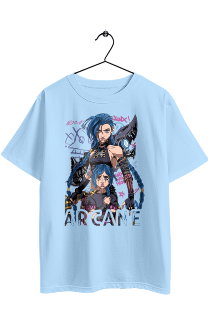 Футболка оверсайз з принтом "Аркейн". Arcane, fortiche, league of legends, riot games, аркейн, вай, джинкс, мультсеріал, фентезі. 2070702