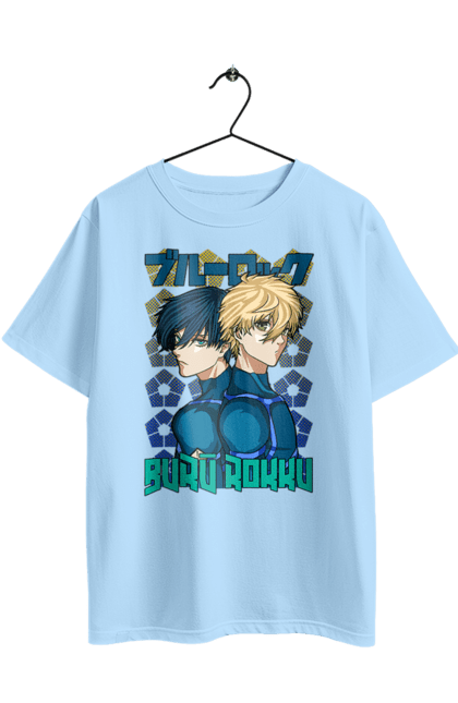 Oversized t-shirt with prints Blue Lock. Anime, blue lock, blue prison, manga, sport, sports anime. 2070702