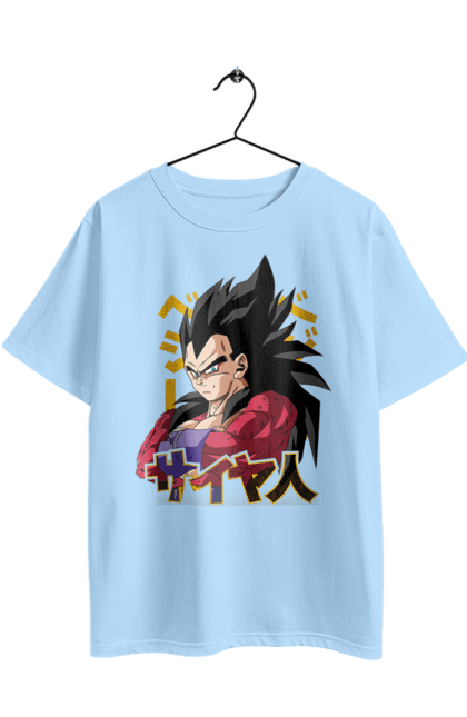 Oversized t-shirt with prints Dragon Ball Vegeta. Anime, dragon ball, goku, manga, tv series, vegeta. 2070702