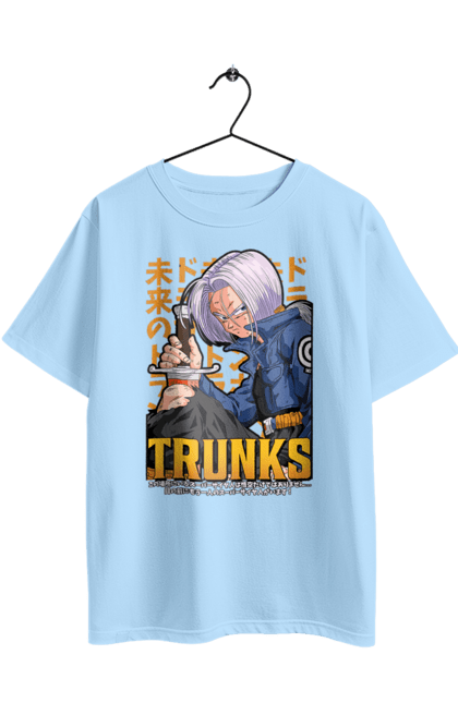 Oversized t-shirt with prints Dragon Ball Trunks. Anime, dragon ball, manga, trunks, tv series. 2070702