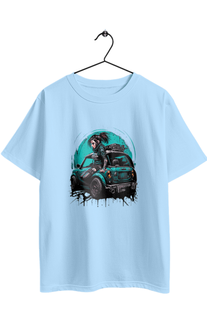 Футболка оверсайз з принтом "Кіберпанк дівчина". Арт, графіка, дівчата, ігри, кіберпанк, малюнок. 2070702