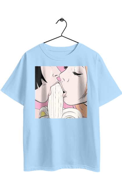 Футболка оверсайз з принтом "Дівчата Їдять Банан". Лизати, смоктати. 2070702