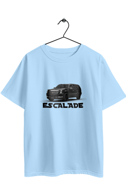 Футболка оверсайз с принтом Кадиллак. Авто, бизнес класс, внедорожник, джип, кадиллак, машина, эскалада. 2070702