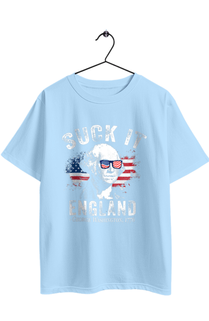 Футболка оверсайз з принтом "Suck It, England". George washington, американський дух, англія, джордж вашингтон, мем, незалежність, патріотизм, сарказм, сша. 2070702