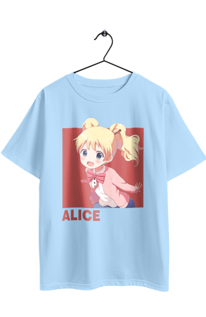 Oversized t-shirt with prints Kiniro Mosaic Alice Cartelet. Alice, alice cartelet, anime, gold mosaic, kiniro mosaic, kinmoza, manga. 2070702