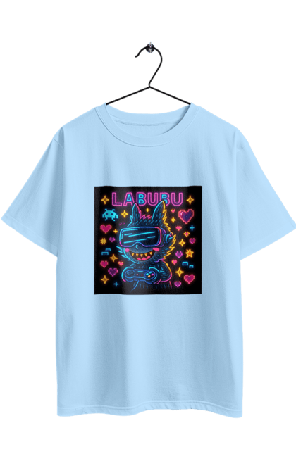 Футболка оверсайз з принтом "Лабубу". Vrочки, геймеркультура, геймпад, іконкиаркади, кіберарт, лабубу, неонгеймінг, піксельарт, ретроаркада, світиться. 2070702