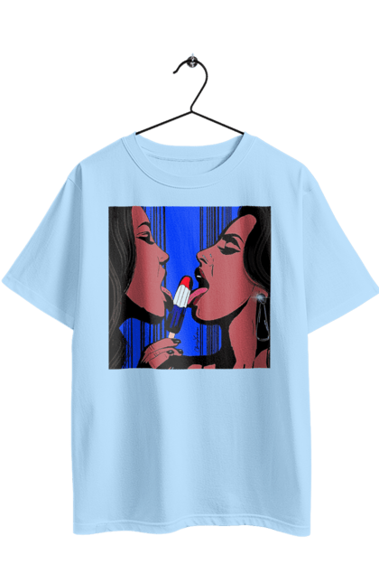 Oversized t-shirt with prints Girls Lick Ice Cream. Lysate, suck. 2070702