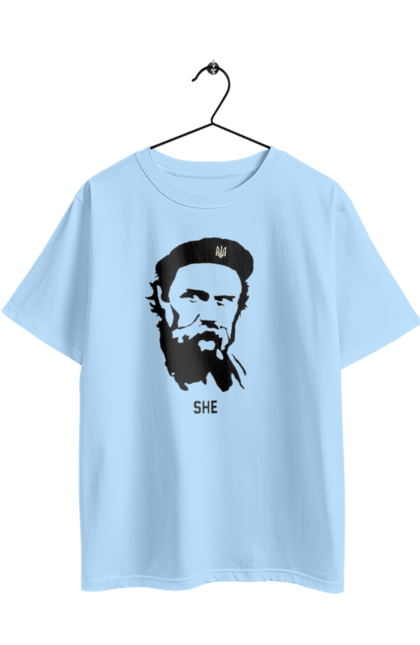 Футболка оверсайз з принтом "Шевченко". Берет, кобзарь, тарас, украина, шевченко. 2070702