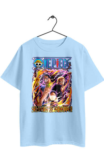 Oversized t-shirt with prints One Piece Silvers and Scopper. Anime, manga, one piece, pirates, scopper, scopper gaban, silvers, silvers rayleigh. 2070702