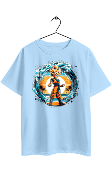 Oversized t-shirt with prints Dragon Ball Son Goku. Anime, dragon ball, goku, manga, son goku, tv series. 2070702