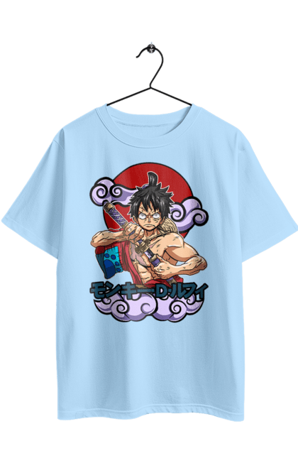 Футболка оверсайз з принтом "Ван Піс Луффі". Luffy, one piece, аніме, ван піс, великий куш, луффі, манга, монки де луффі, пірати. 2070702