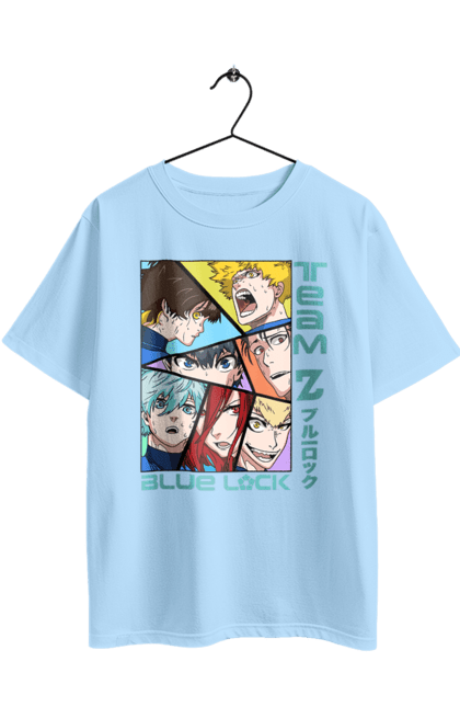 Oversized t-shirt with prints Blue Lock. Anime, blue lock, blue prison, manga, sport, sports anime. 2070702