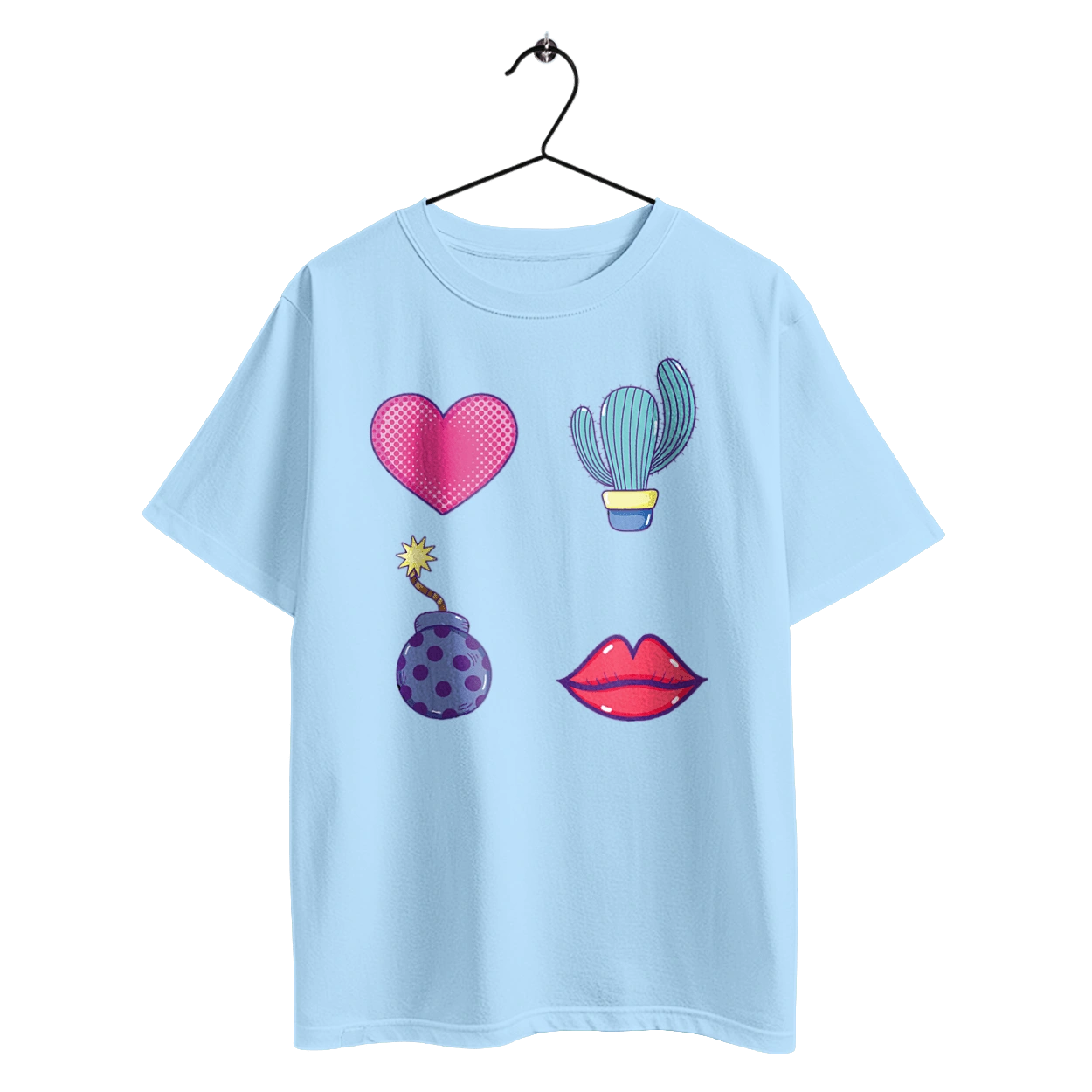 Heart, Cactus, Bomb, Lips