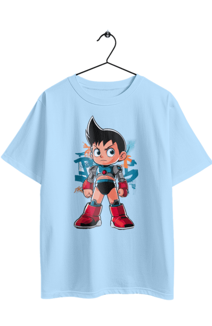 Футболка оверсайз с принтом AstroBoy. Astro boy, андроид, аниме, манга, могучий атом, приключения, робот, сериал, фантастика. 2070702