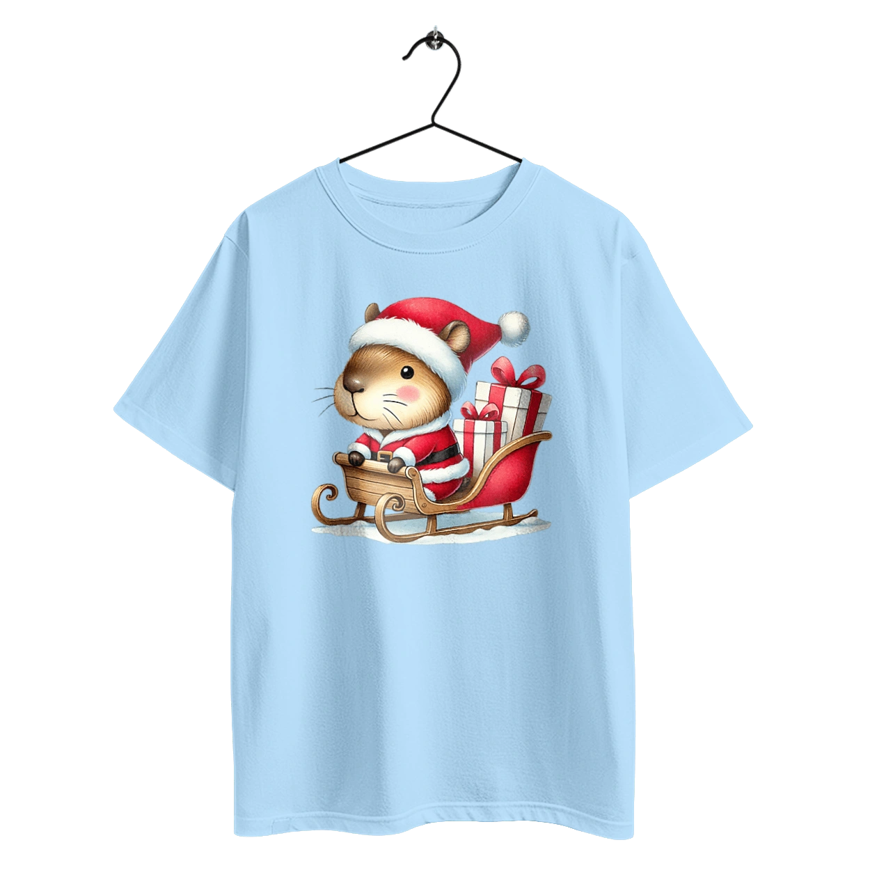 Christmas Capybara with a Gift