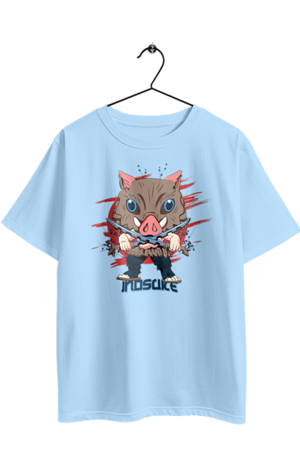 Футболка оверсайз з принтом "Винищувач Демонів Іноске". Demon slayer, inosuke, inosuke hashibira, kimetsu no yaiba, аніме, винищувач демонів, іноске, іноске хашибіра, манга. 2070702