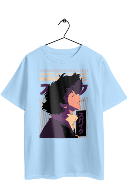 Oversized t-shirt with prints Cowboy Bebop Spike. Anime, cowboy bebop, spike, spike spiegel. 2070702