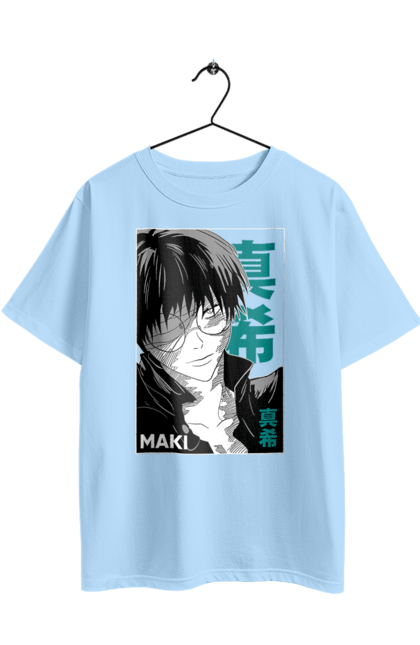Oversized t-shirt with prints Jujutsu Kaisen Maki. Anime, dark fantasy, jujutsu kaisen, magic battle, maki, maki zenin, manga, mystic. 2070702