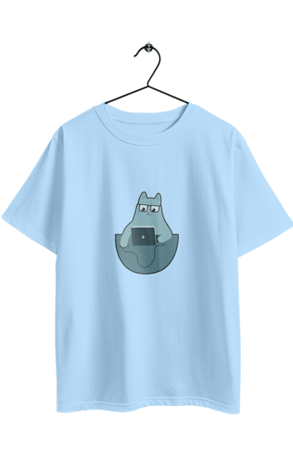 Футболка оверсайз з принтом "Кіт програміст". Angular, c, css, html, it, javascript, jquery, php, python, react, svelt, vue, айтишник, айті, гумор, код, кодувати, прогер, програміст, програмісти, ти ж, ти ж програміст, тиж програміст. 2070702