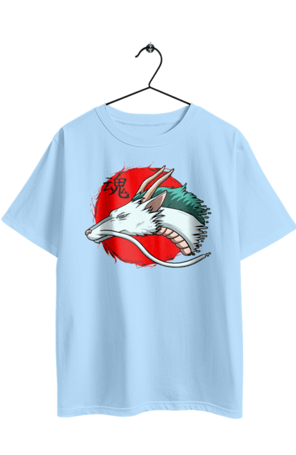 Футболка оверсайз з принтом "Віднесені привидами Хаку". Haku, spirited away, studio ghibli, віднесені привидами, гіблі, дракон, хаку. 2070702