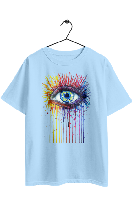 Oversized t-shirt with prints Colorful Flowing Eye. Eye, paints. 2070702