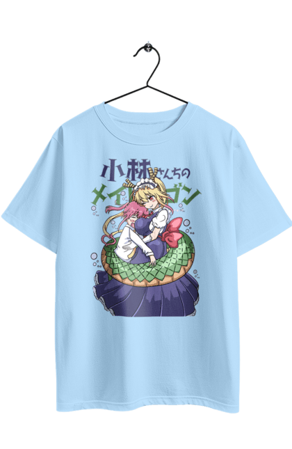 Футболка оверсайз з принтом "Драконопокоївка пані Кобаяші". Kobayashi, аніме, дракон, кобаяші, манга, пані кобаяші, тору, тору кобаясі, тору кобаяші. 2070702